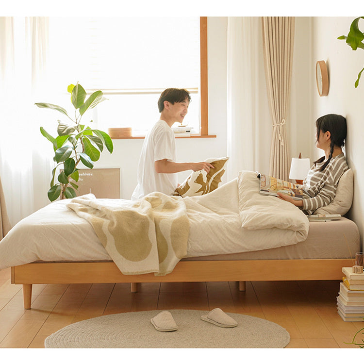 Stunning Beech Wood Metal Platform Bed - Natural Warm Tones for Stylish Bedrooms fxgmz-585 Stunning Beech Wood Metal Platform Bed - Natural Warm Tones for Stylish Bedrooms fxgmz-585