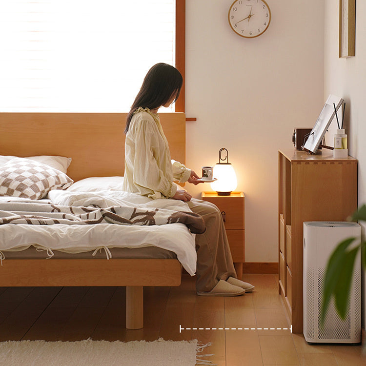 Sleek Beech Wood Bed Frame with Modern Metal Accents for a Stylish Bedroom fxgmz-587 Sleek Beech Wood Bed Frame with Modern Metal Accents for a Stylish Bedroom fxgmz-587