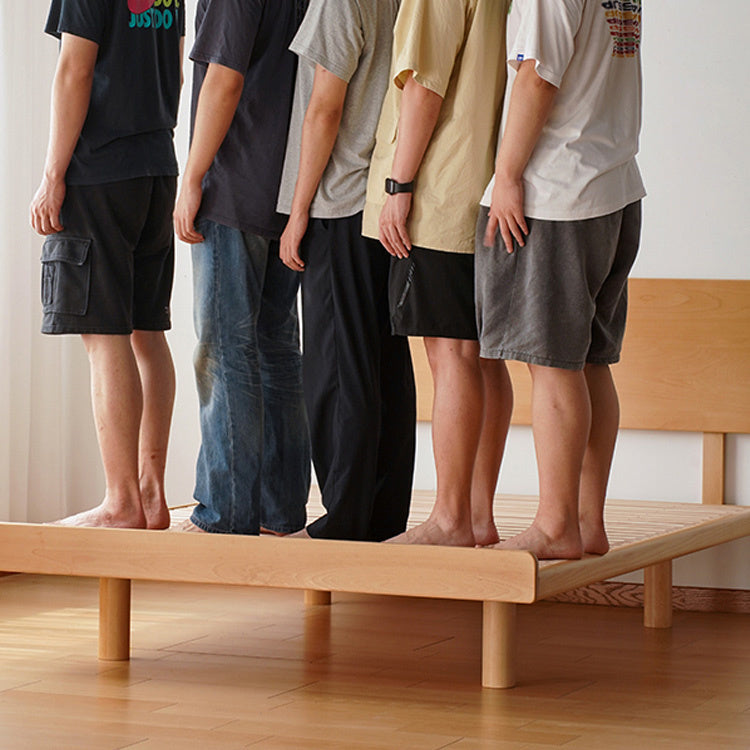 Sleek Beech Wood Bed Frame with Modern Metal Accents for a Stylish Bedroom fxgmz-587 Sleek Beech Wood Bed Frame with Modern Metal Accents for a Stylish Bedroom fxgmz-587