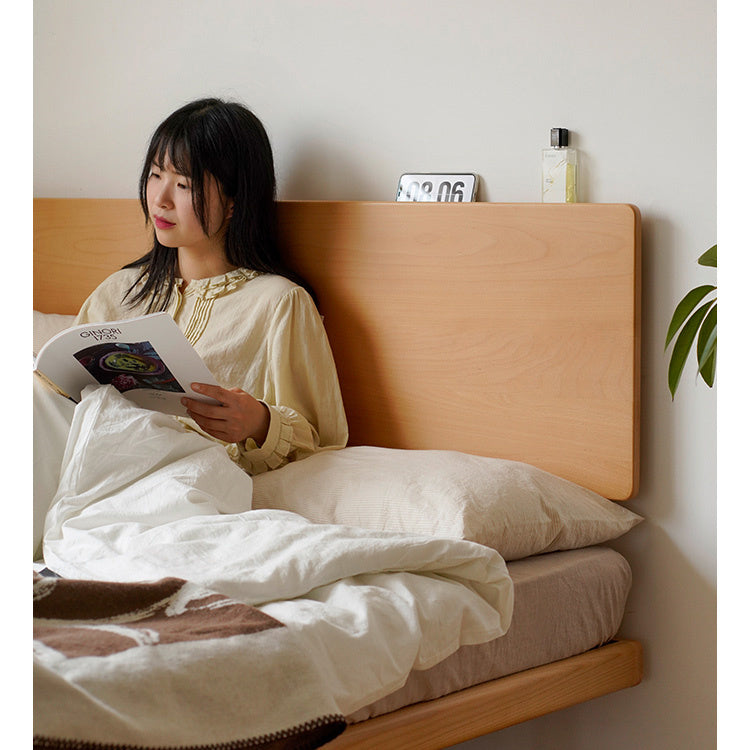 Sleek Beech Wood Bed Frame with Modern Metal Accents for a Stylish Bedroom fxgmz-587 Sleek Beech Wood Bed Frame with Modern Metal Accents for a Stylish Bedroom fxgmz-587