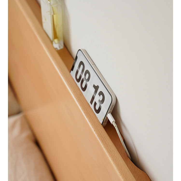 Sleek Beech Wood Bed Frame with Modern Metal Accents for a Stylish Bedroom fxgmz-587 Sleek Beech Wood Bed Frame with Modern Metal Accents for a Stylish Bedroom fxgmz-587