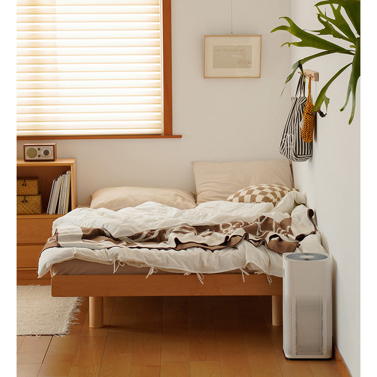 Sleek Beech Wood Bed Frame with Modern Metal Accents for a Stylish Bedroom fxgmz-587 Sleek Beech Wood Bed Frame with Modern Metal Accents for a Stylish Bedroom fxgmz-587