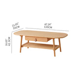 Modern Rectangular Wooden Coffee Table with Two-Tier & Drawer for Storage - Perfect Decor fxgmz-619