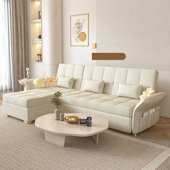 Luxurious Multi-Color Techno Fabric Sofa Bed - Off White, Gray, Brown, Green, Blue & Brick Red Options fxgz-279
