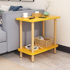 Sleek White Natural Wood End Table with Multi-Layer Board Design fxjc-510