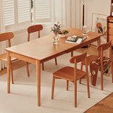 Extendable Rectangular Oak & Cherry Wood Dining Table for 6-8 Person fyg-654