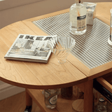 Modern End Table with Extensible Top and Wheels – Perfect Design for All Your Rooms - Natural Brown Finish fyg-666