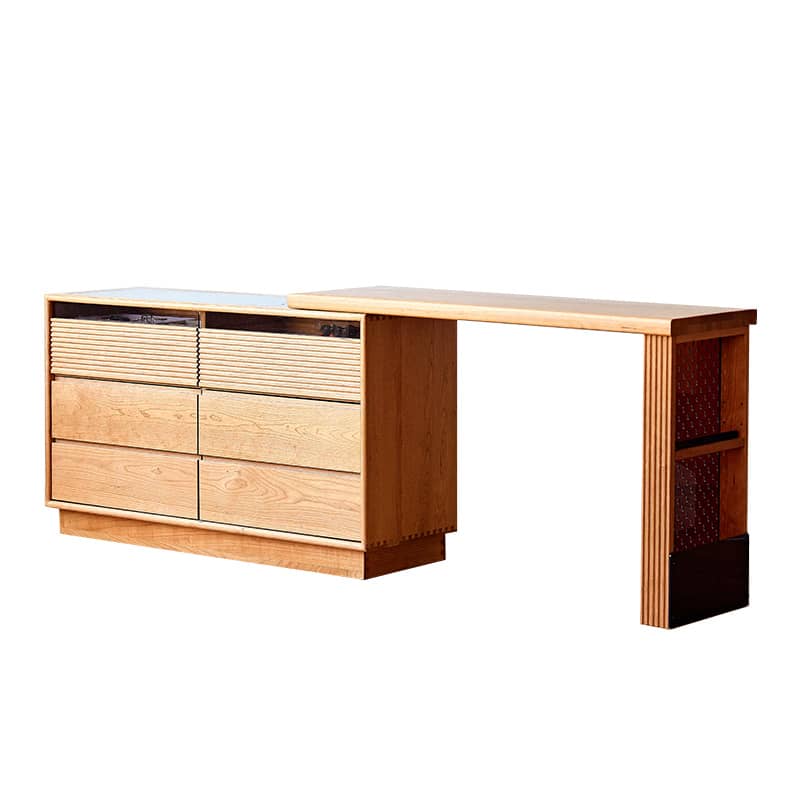 Elegant Cherry Wood Makeup Vanity with Multi-Layer Board and Glass Top fyg-670 Elegant Cherry Wood Makeup Vanity with Multi-Layer Board and Glass Top fyg-670