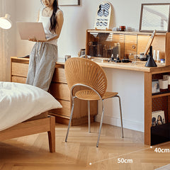 Elegant Cherry Wood Makeup Vanity with Multi-Layer Board and Glass Top fyg-670