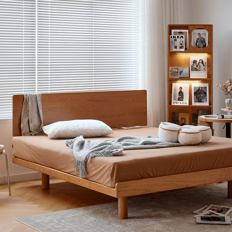 Modern Cal King Cherry Wood Bed Frame sturdy Queen Size Design for Your Bedroom fyg-678 Modern Cal King Cherry Wood Bed Frame sturdy Queen Size Design for Your Bedroom fyg-678