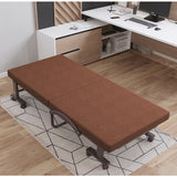 Luxurious Cotton-Linen Blend Bed Set in Dark Brown, Blue, Gray, and Orange fyj-1257