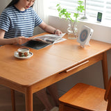 Rectangular Cherry Wood Dining Table with Extendable Top for 6-8 Persons fyx-835