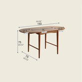 29.5‘’ Oval&Square Wooden Dining Table – Perfect for 4-8 People fyx-840