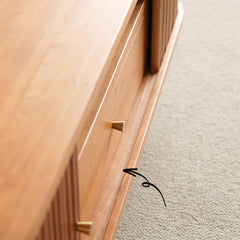 Oval Wooden Coffee Table in Natural Wood Color with storage - Modern for Livingroom0 fyx-873