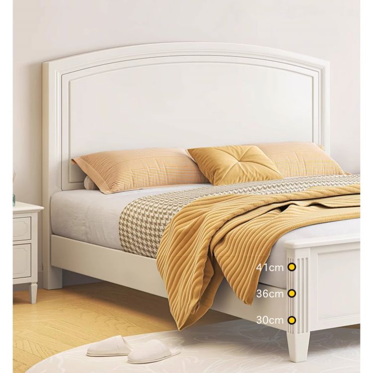 Elegant White Rubber Wood and Pine Bed Frame – Durable Comfort for Your Bedroom glna-232 Elegant White Rubber Wood and Pine Bed Frame – Durable Comfort for Your Bedroom glna-232