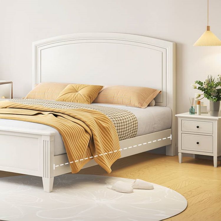 Elegant White Rubber Wood and Pine Bed Frame – Durable Comfort for Your Bedroom glna-232 Elegant White Rubber Wood and Pine Bed Frame – Durable Comfort for Your Bedroom glna-232