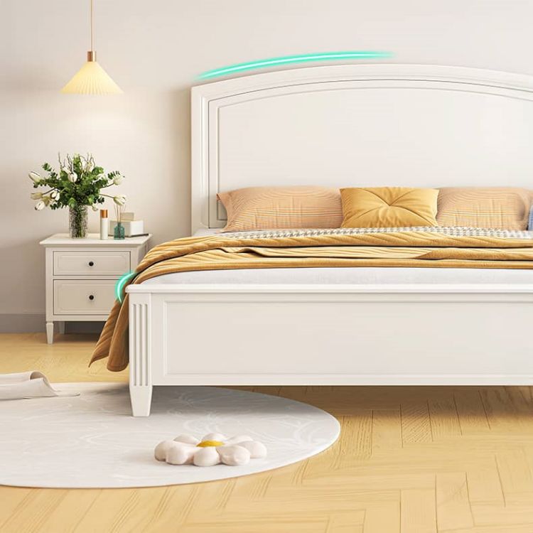 Elegant White Rubber Wood and Pine Bed Frame – Durable Comfort for Your Bedroom glna-232 Elegant White Rubber Wood and Pine Bed Frame – Durable Comfort for Your Bedroom glna-232