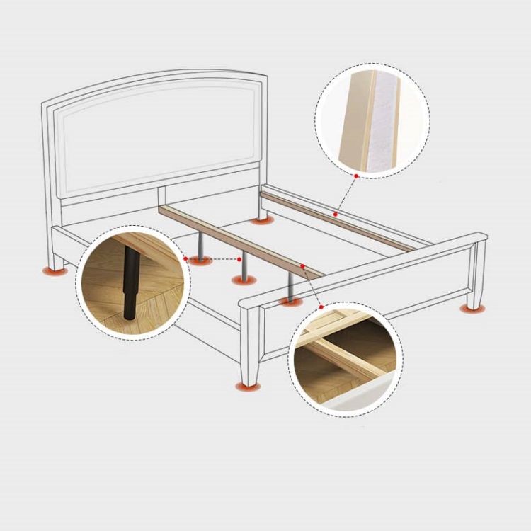 Elegant White Rubber Wood and Pine Bed Frame – Durable Comfort for Your Bedroom glna-232 Elegant White Rubber Wood and Pine Bed Frame – Durable Comfort for Your Bedroom glna-232