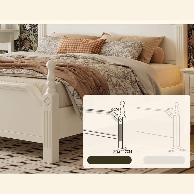 Stylish White Bed Frame | Durable Rubber Wood & Pine Construction glna-233 Stylish White Bed Frame | Durable Rubber Wood & Pine Construction glna-233