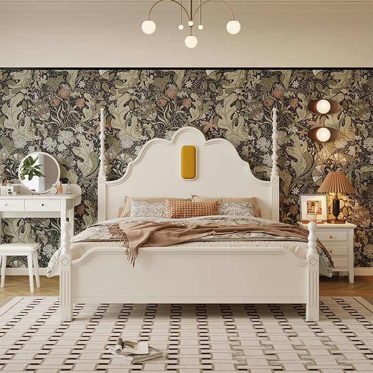 Stylish White Bed Frame | Durable Rubber Wood & Pine Construction glna-233 Stylish White Bed Frame | Durable Rubber Wood & Pine Construction glna-233