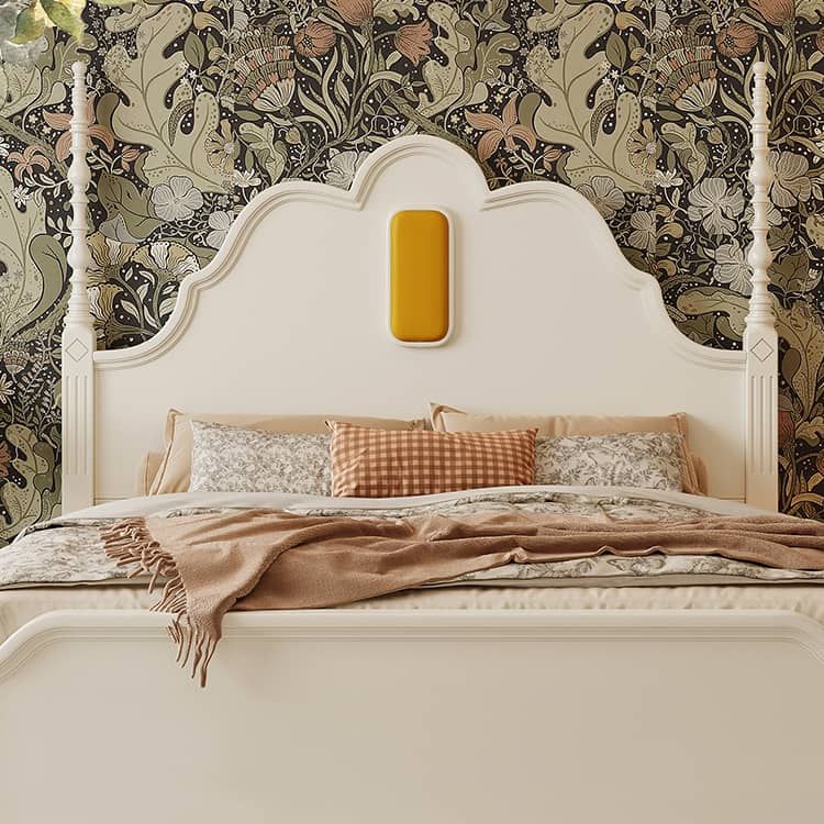 Stylish White Bed Frame | Durable Rubber Wood & Pine Construction glna-233 Stylish White Bed Frame | Durable Rubber Wood & Pine Construction glna-233