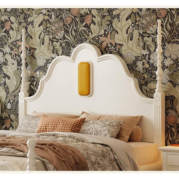 Stylish White Bed Frame | Durable Rubber Wood & Pine Construction glna-233 Stylish White Bed Frame | Durable Rubber Wood & Pine Construction glna-233