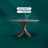 Modern Round Dining Table with Durable Sintered Stone & Pedestal - Perfect for 6 Person hagst-326