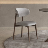Modern Light Gray Dining Chair with Ash Wood Frame and Cotton-Ramie Upholstery hagst-331