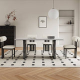 Modern Rectangular Dining Table with Marble Top & 2 Pedestals for 6 Seaters hagst-570