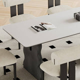 Modern Rectangular Dining Table with Marble Top & 2 Pedestals for 6 Seaters hagst-570