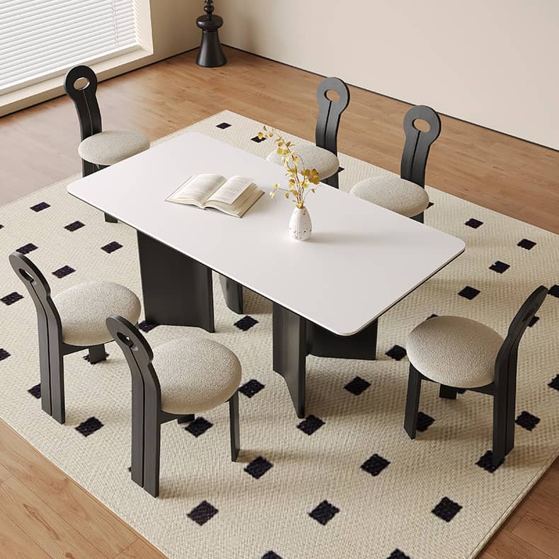 Modern Rectangular Oak Wood Dining Table Durable Sintered Stone Top for 6 hagst-576 Modern Rectangular Oak Wood Dining Table Durable Sintered Stone Top for 6 hagst-576