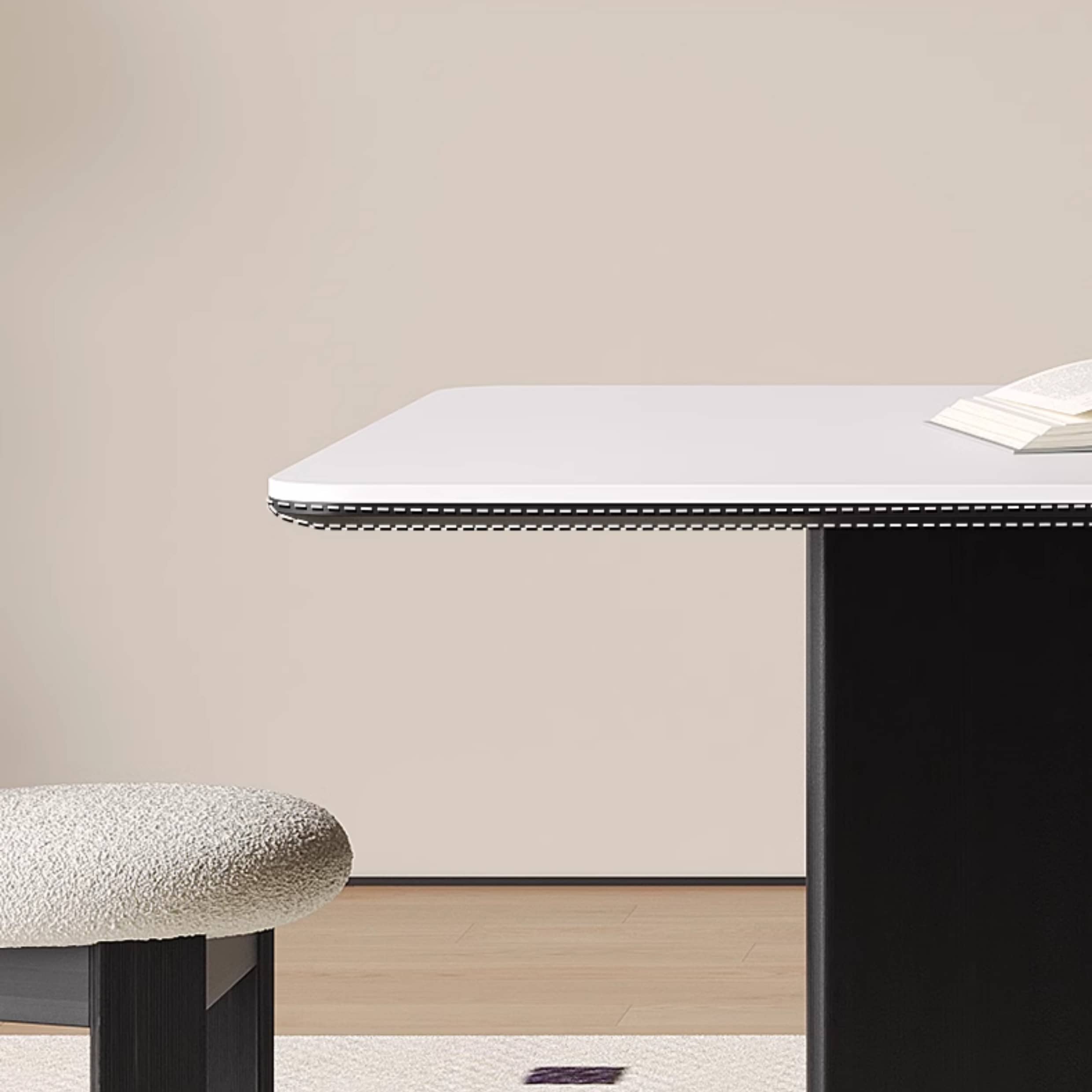 Modern Rectangular Oak Wood Dining Table Durable Sintered Stone Top for 6 hagst-576 Modern Rectangular Oak Wood Dining Table Durable Sintered Stone Top for 6 hagst-576