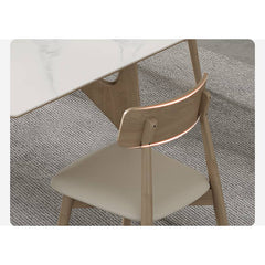 Sleek Faux Leather Dining Chair in Oak Wood with Plush Foam Cushion hagst-814