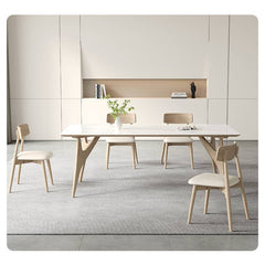 Sleek Faux Leather Dining Chair in Oak Wood with Plush Foam Cushion hagst-814