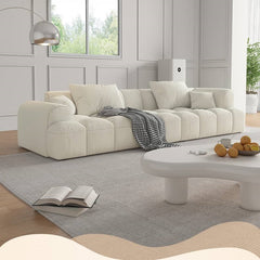Modern Beige Sofa with Pine Wood Frame and Latex Down Cushions hatx-1025