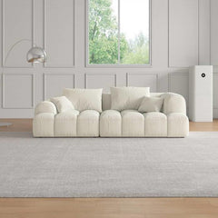 Modern Beige Sofa with Pine Wood Frame and Latex Down Cushions hatx-1025