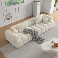 Modern Beige Sofa with Pine Wood Frame and Latex Down Cushions hatx-1025