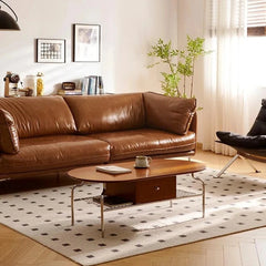 Stylish Cherry Wood & Stainless Steel Coffee Table - Space-Saving Design for Modern Living Rooms - 47.24 x 23.62 hby-4600