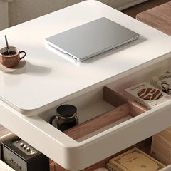 Modern Marble Coffee Table with Smart Storage & Sleek Design hfcjp-4004