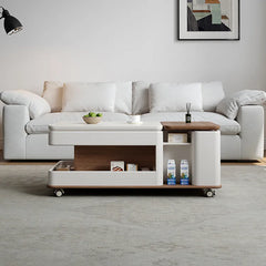 Modern Marble Coffee Table with Smart Storage & Sleek Design hfcjp-4004