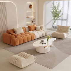 Stylish Two-Tone Brushed Fabric Sofa - Perfect for Modern Living Rooms hfcjp-4009