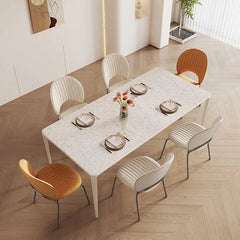 Sleek Marble & Aluminum Alloy Dining Table – Modern Elegance hfcjp-4010