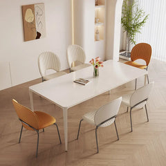 Sleek Marble & Aluminum Alloy Dining Table – Modern Elegance hfcjp-4010