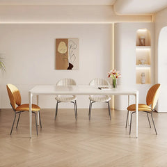 Sleek Marble & Aluminum Alloy Dining Table – Modern Elegance hfcjp-4010