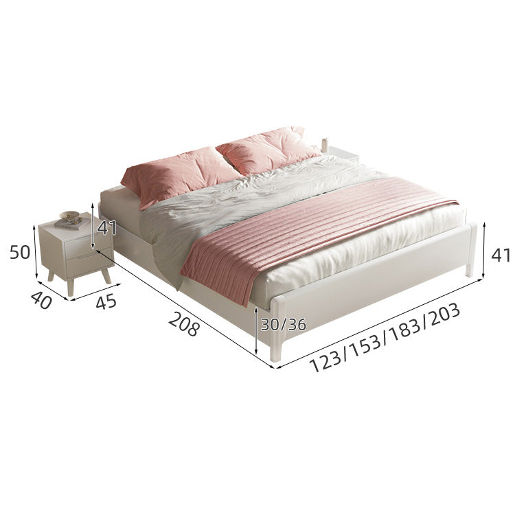 Luxurious Solid Wood Bed Frame in Natural Brown, White, Gray & Black Ash Finishes hglna-1444 Luxurious Solid Wood Bed Frame in Natural Brown, White, Gray & Black Ash Finishes hglna-1444