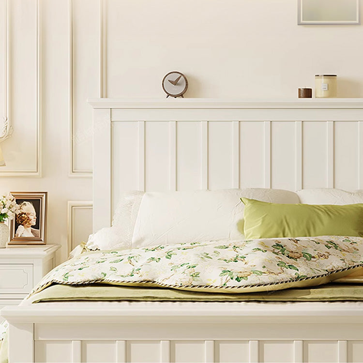 Stylish Beige Bed Frame | Durable Rubber Wood & Solid Wood Construction hglna-1448 Stylish Beige Bed Frame | Durable Rubber Wood & Solid Wood Construction hglna-1448