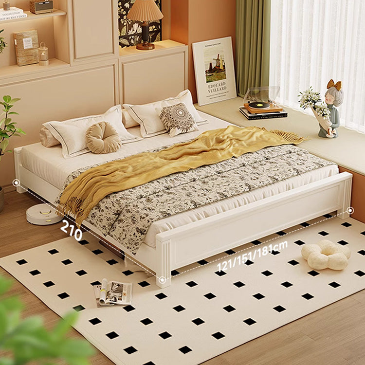 Beige Rubber Wood Bed Frame - Solid Wood Construction for Durability and Style hglna-1451 Beige Rubber Wood Bed Frame - Solid Wood Construction for Durability and Style hglna-1451