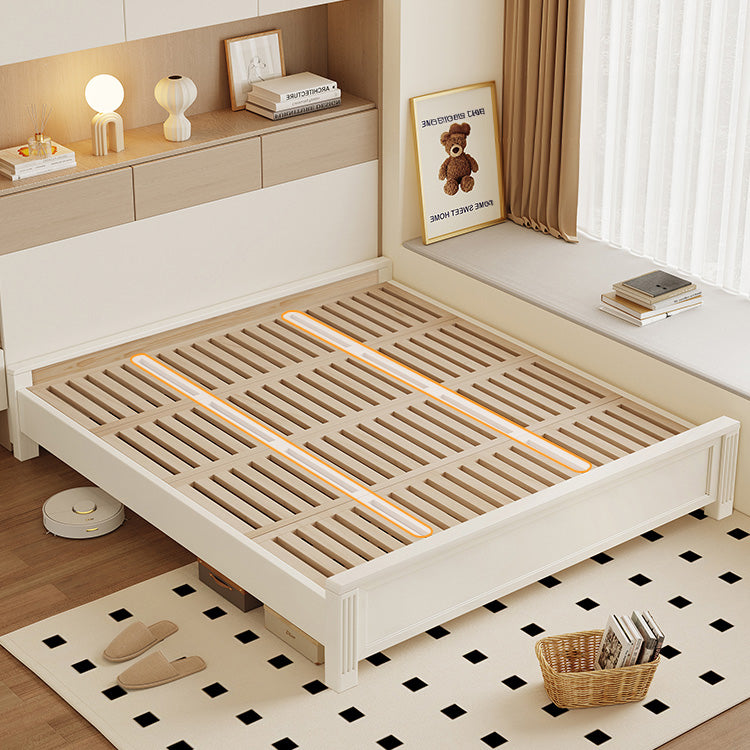 Beige Rubber Wood Bed Frame - Solid Wood Construction for Durability and Style hglna-1451 Beige Rubber Wood Bed Frame - Solid Wood Construction for Durability and Style hglna-1451