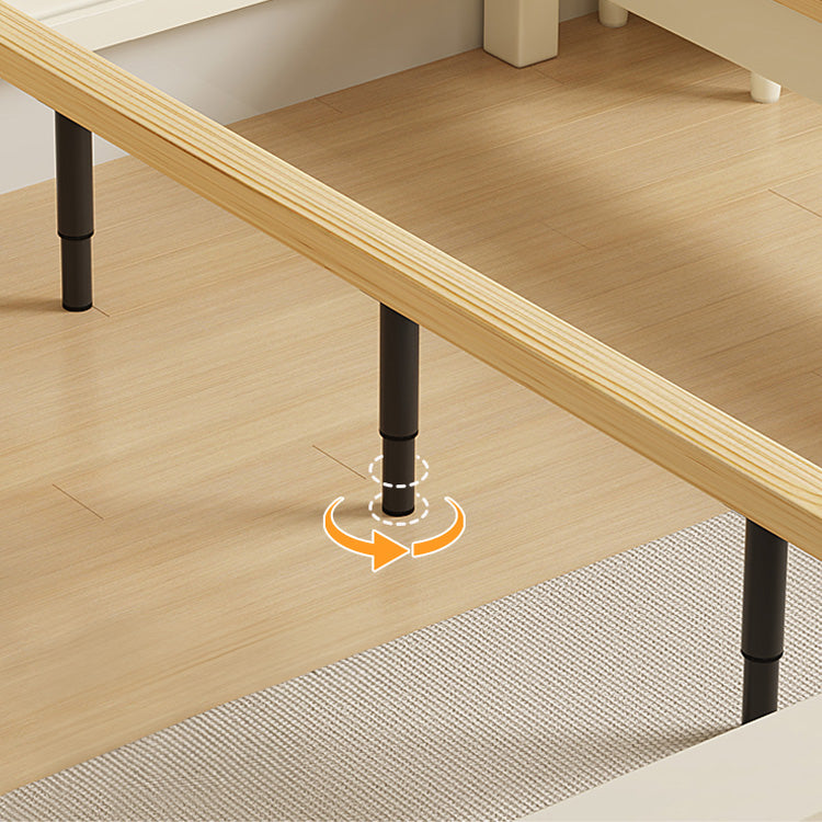 Beige Rubber Wood Bed Frame - Solid Wood Construction for Durability and Style hglna-1451 Beige Rubber Wood Bed Frame - Solid Wood Construction for Durability and Style hglna-1451