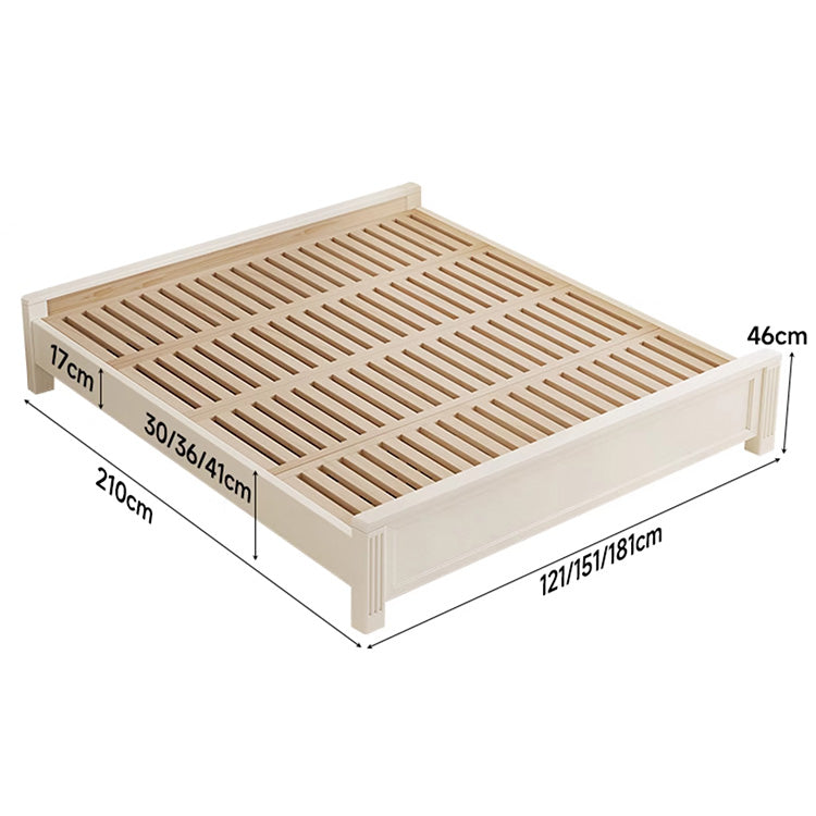 Beige Rubber Wood Bed Frame - Solid Wood Construction for Durability and Style hglna-1451 Beige Rubber Wood Bed Frame - Solid Wood Construction for Durability and Style hglna-1451